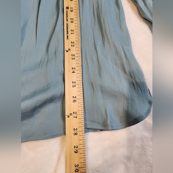 LOFT Light Blue Blouse with Ruffle Neckline, EUC, Size XXL - Picture 7 of 7